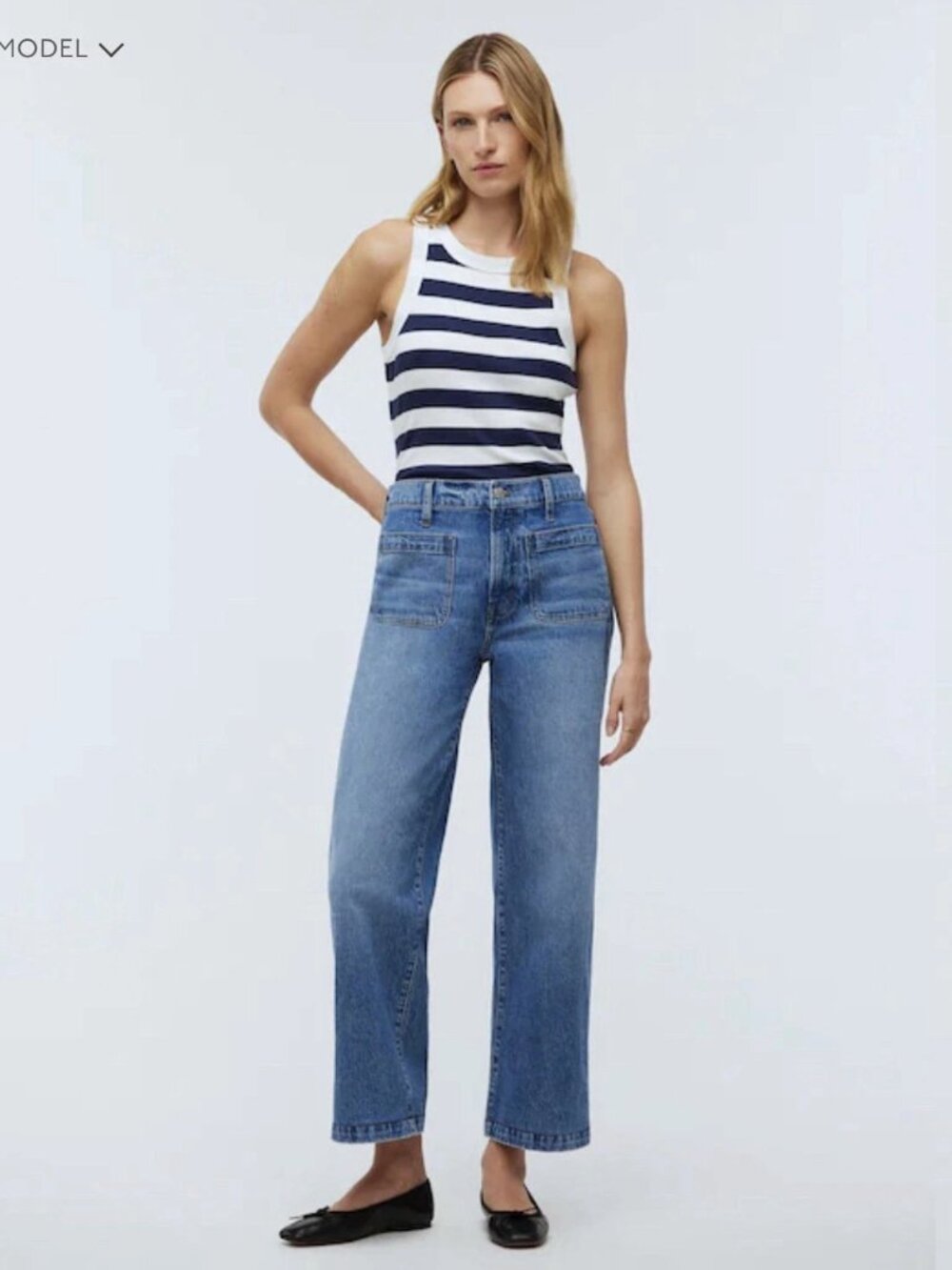 Madewell Blue Emmett Wide-Leg Jeans W26 NWT